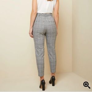 RW&Co. High-Waist Textured Plaid Paper Bag Pant
